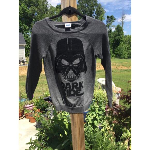 Star Wars Womens Sweater Size Small Grey Darth Vader Crew Neck Nerd Geek Twee - Picture 1 of 7